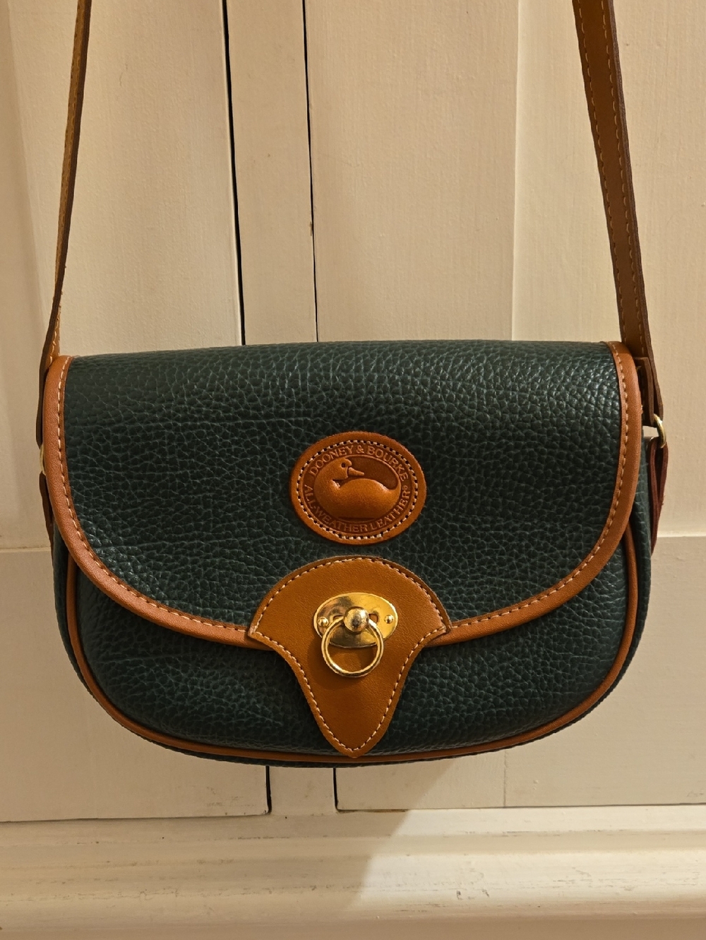 Dooney And Bourke Green Leather Crossbody Purse